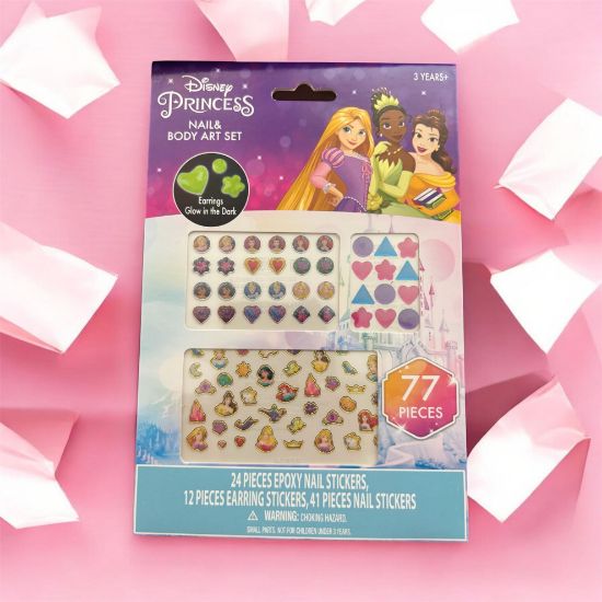 Picture of Disney Princess  Nail Art Set - 77 piece nail stickers and stick on earrings