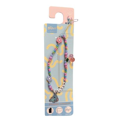 Picture of Disney Stitch Phone Charm Beaded Strap Keychain Wristlet Bag Phone Accessories pink lilac blue green beads