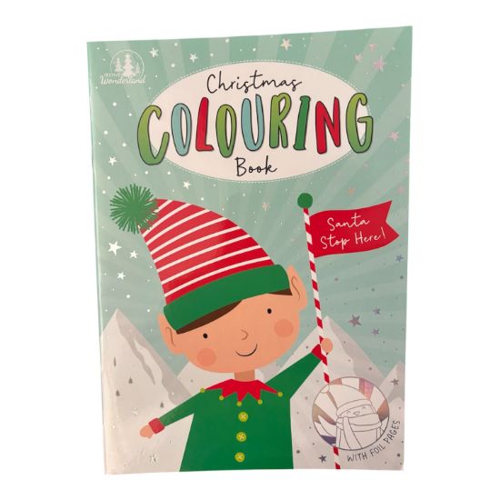 Picture of Elf Design Christmas Colouring Book A4 with foil pages