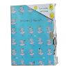 Picture of Dog Ballerina Lockable notebook hardback A5 Turquoise with dog ballerina design