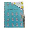 Picture of Dog Ballerina Lockable notebook hardback A5 Turquoise with dog ballerina design