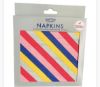 Picture of 16 x Multicoloured Stripe Paper Napkins Summer Party Napkins etc NEW