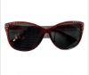Picture of ladies diamante sunglasses  redhandles silver diamantes