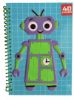 Picture of ROBOT BLUE Raised A5 Spiral Kids Notebook hardcover 40 Stickers 50 sheets NEW