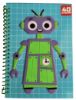 Picture of ROBOT BLUE Raised A5 Spiral Kids Notebook hardcover 40 Stickers 50 sheets NEW